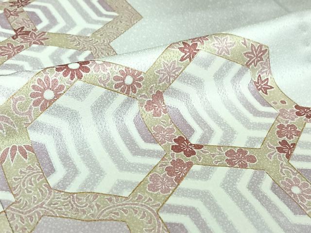 平和屋着物▽洗える最高級着物 <英>はなぶさ謹製 訪問着 単衣 亀甲花文 暈し染め 金彩 洗える着物 AABF0990jh