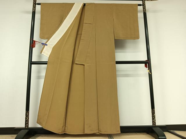 平和屋着物▽上質な小紋 単衣 唐草文 鬼しぼ縮緬 正絹 逸品 AABF0991jh