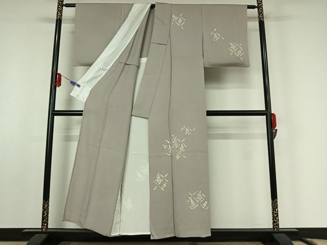 平和屋着物▽訪問着 単衣 草花文 金彩 正絹 逸品 AABF0995jh