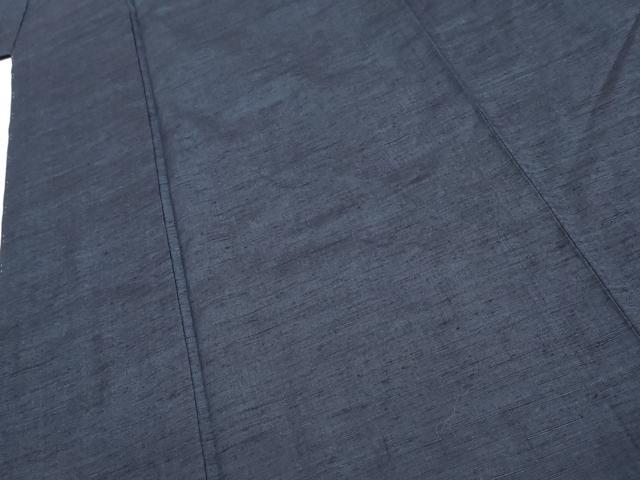 平和屋着物●男性 紬 色無地 紺青色 正絹 逸品 未使用 AABF1004cs