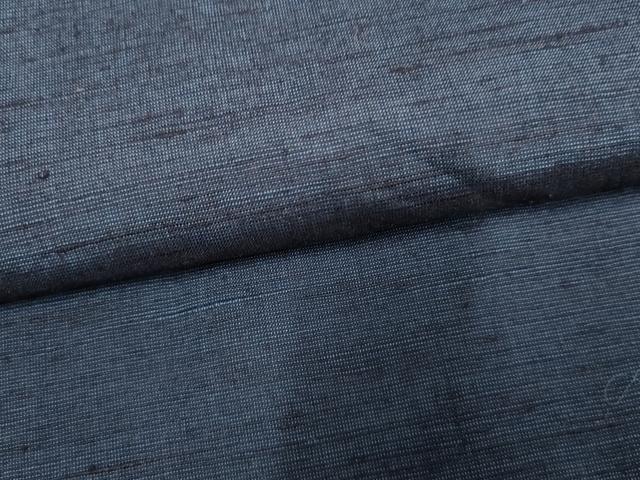 平和屋着物●男性 紬 色無地 紺青色 正絹 逸品 未使用 AABF1004cs