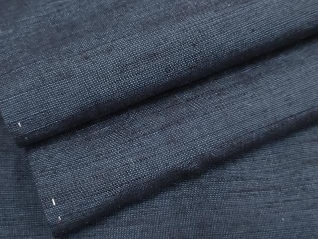 平和屋着物●男性 紬 色無地 紺青色 正絹 逸品 未使用 AABF1004cs