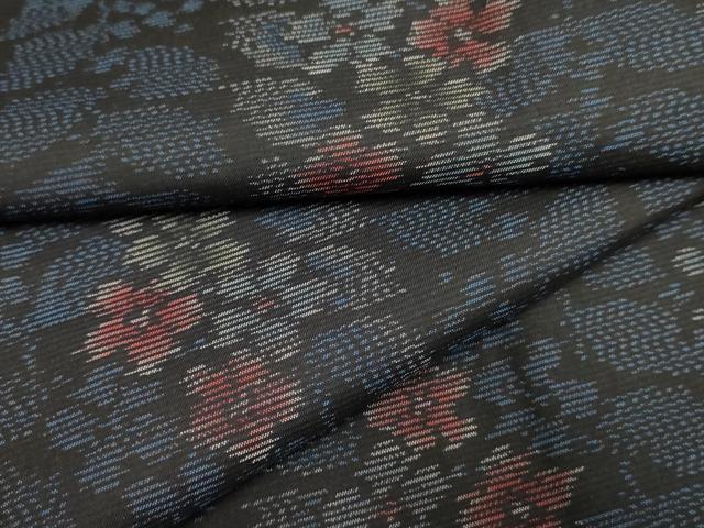 平和屋着物●本場大島紬　草花文　正絹　逸品　未使用　AABF1014cs 平和屋着物○本場大島紬 草花文 正絹 逸品 未使用 AABF1014cs
