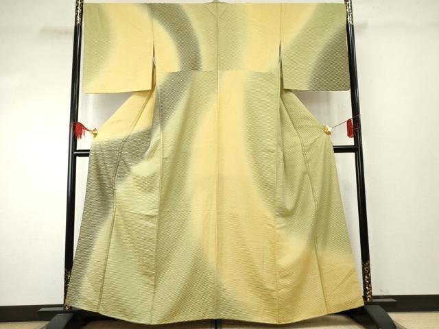 平和屋着物●黄金糸　お召　訪問着　霞文　暈し染め　正絹　逸品　AABF1021cs 平和屋着物○黄金糸 お召 訪問着 霞文 暈し染め 正絹 逸品 AABF1021cs