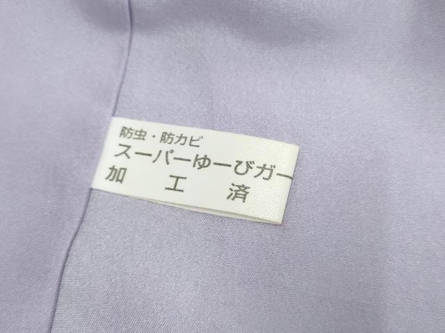 平和屋着物●上質な小紋 紋紗 麻の葉文様 黒地 正絹 逸品 AABF1025cs