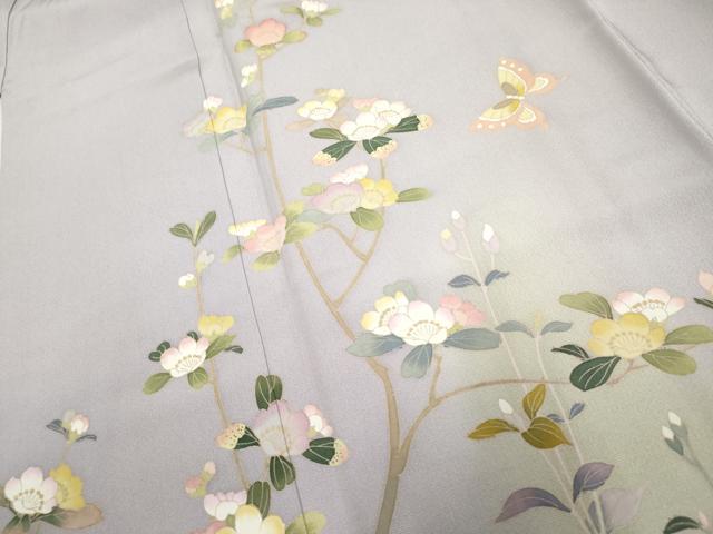 平和屋着物●訪問着 友禅 作家物 花蝶文 暈し染め さが美扱い 正絹 逸品 AABF1038cs