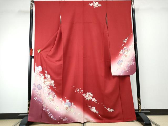 平和屋着物●豪華振袖 駒刺繍 舞花文 暈し染め 正絹 逸品 AABF1041cs
