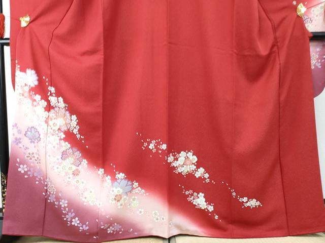 平和屋着物●豪華振袖 駒刺繍 舞花文 暈し染め 正絹 逸品 AABF1041cs