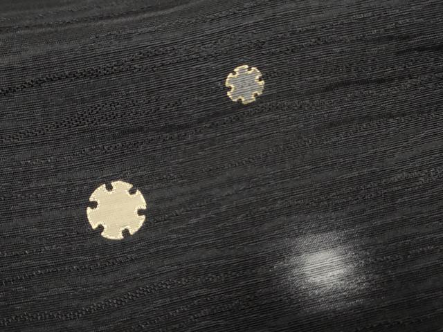 平和屋着物●上質な小紋 ほたる暈し 雪輪文 黒地 金彩 正絹 逸品 AABF1047cs