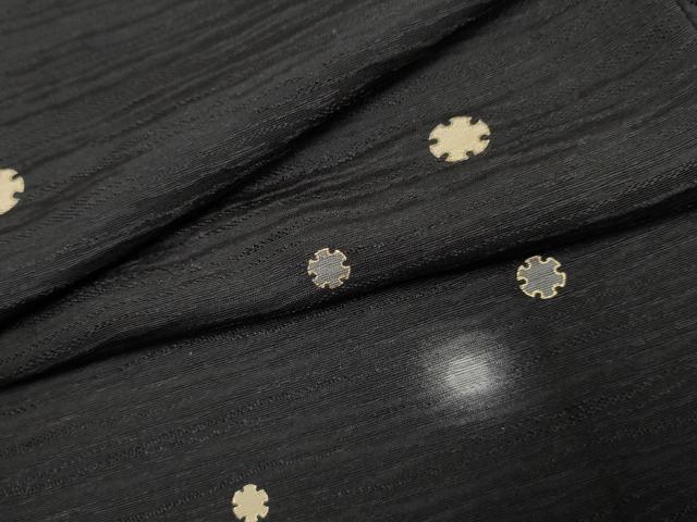 平和屋着物●上質な小紋　ほたる暈し　雪輪文　黒地　金彩　正絹　逸品　AABF1047cs 平和屋着物○上質な小紋 ほたる暈し 雪輪文 黒地 金彩 正絹 逸品
