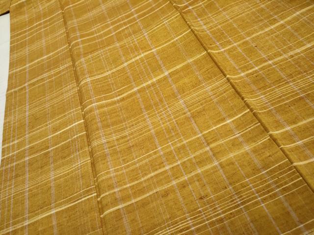 平和屋着物●上質な紬 格子 正絹 逸品 AABF1051cs