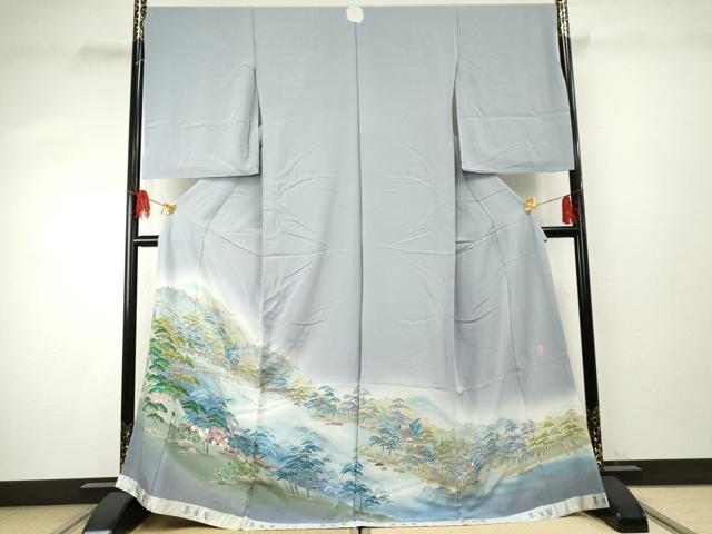 平和屋着物○十日町友禅作家 阿部佳雪 色留訪問着 嵐山 夢染里 暈し