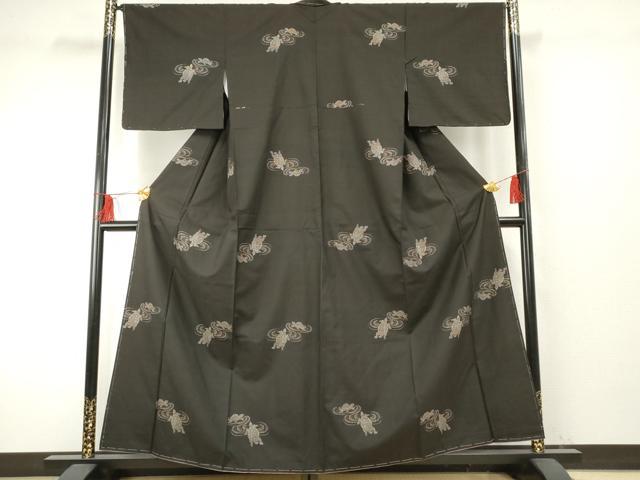 平和屋着物●本場大島紬 泥染め 地空き カタス9マルキ 亀 正絹 逸品 未使用 AABF1074cs