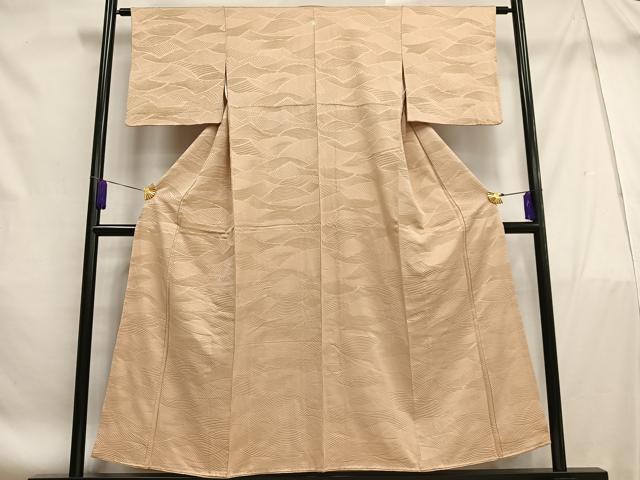 平和屋着物■上質な色無地 立波地紋 雄黄色 正絹 逸品 AABF1153oa