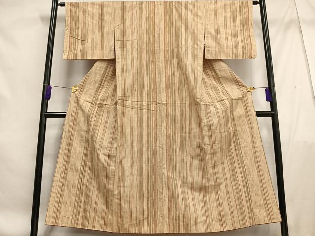 平和屋着物■上質な紬 よろけ縞 正絹 逸品 AABF1231oa