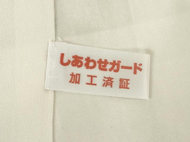 平和屋着物●本場結城紬 重要無形文化財 100亀甲 エ霞草花文 正絹 逸品 AABF1323ck