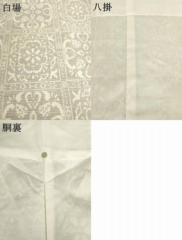 平和屋着物●本場大島紬 白大島 200亀甲 花天井文 正絹 逸品 AABF1325ck