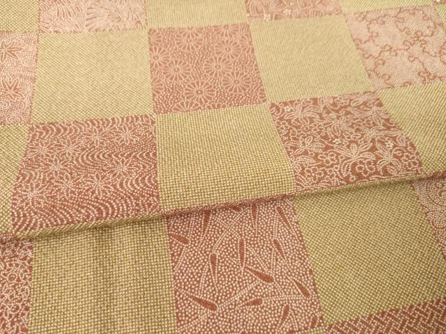 平和屋着物●小紋師 北原寿永 江戸小紋 市松文 正絹 逸品 未使用 AABF1338ck