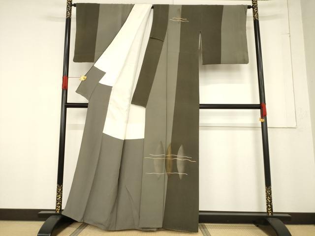 平和屋着物●訪問着 幾何学文様 金彩 正絹 逸品 AABF1342ck