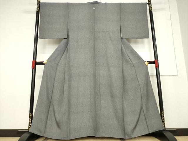 平和屋着物●江戸小紋 鮫小紋柄 黒地 正絹 逸品 AABF1368ck