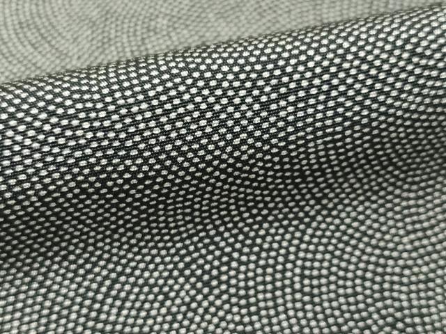 平和屋着物●江戸小紋 鮫小紋柄 黒地 正絹 逸品 AABF1368ck