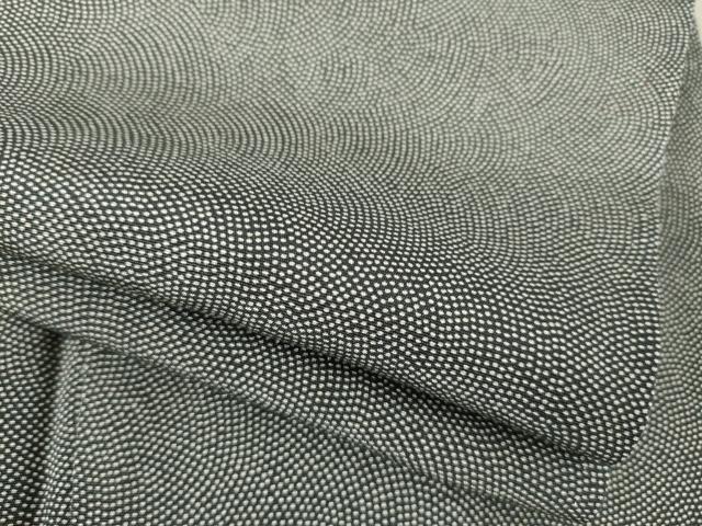 平和屋着物●江戸小紋 鮫小紋柄 黒地 正絹 逸品 AABF1368ck