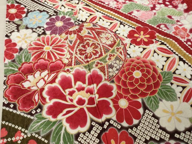 平和屋着物●豪華振袖 絞り 花丸文 金彩 銀通し地 ロング丈 正絹 逸品 AABF1371ck