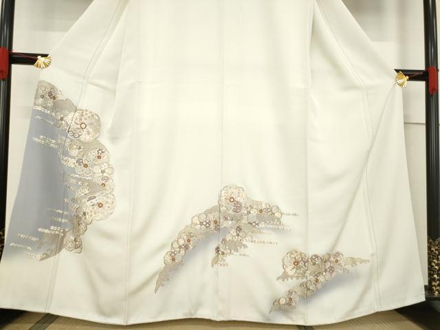平和屋着物●訪問着 総刺繍 立波花文 暈し染め 金糸 正絹 逸品 AABF1377ck