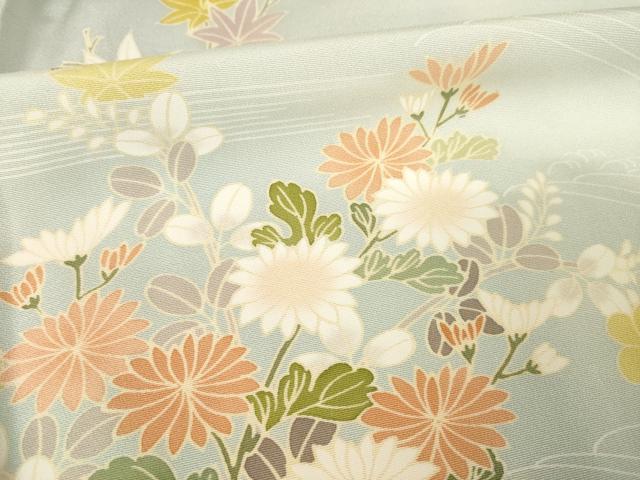 平和屋着物●訪問着 友禅 駒刺繍 風景花文 暈し染め 金彩 東武百貨店扱い ロング丈 正絹 逸品 AABF1385ck