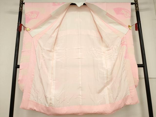 平和屋着物●豪華振袖・長襦袢(袷)セット 駒刺繍 染織名作展 花鳥文 金彩 長襦袢:広衿仕立て 正絹 逸品 AABF1389ck