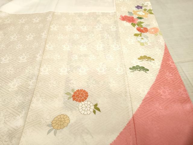 平和屋着物●創業460年・千總 振袖 友禅 駒刺繍 絞り 花車文 金彩 高島屋扱い 正絹 逸品 AABF1390ck