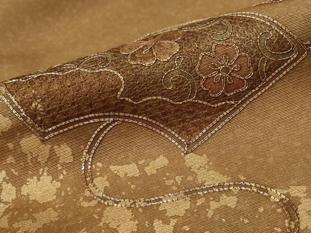 平和屋着物■訪問着 駒刺繍 道長地紙花文 金彩 正絹 逸品 AABF1466st