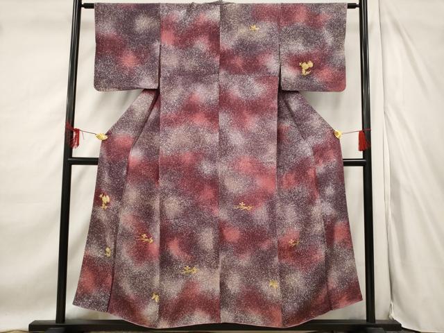 平和屋着物■上質な小紋 草花文 暈し染め 正絹 逸品 AABF1500st