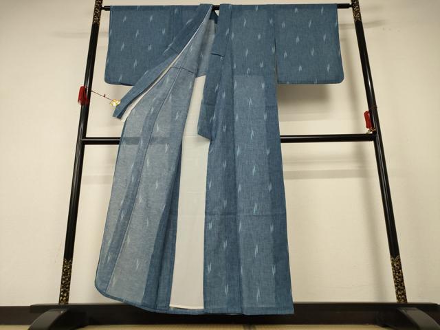 平和屋着物*夏物 小紋 紗 矢羽文 洗える着物 AABF1569jd