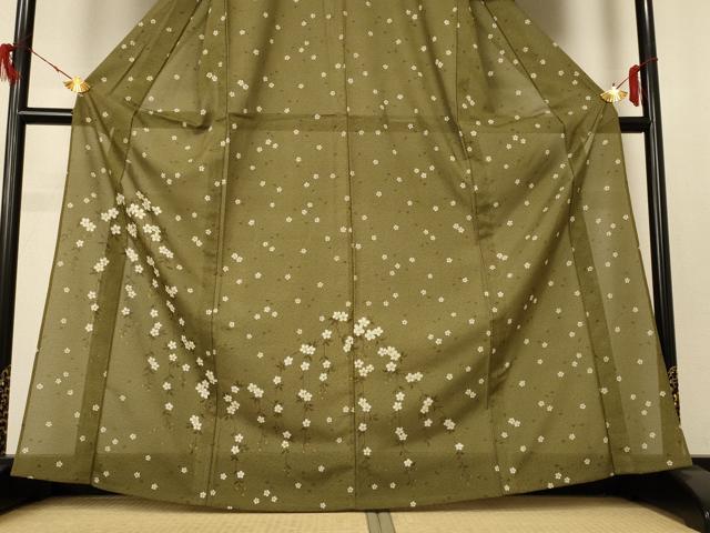 平和屋着物*夏物 訪問着 絽 舞桜文 洗える着物 AABF1572jd