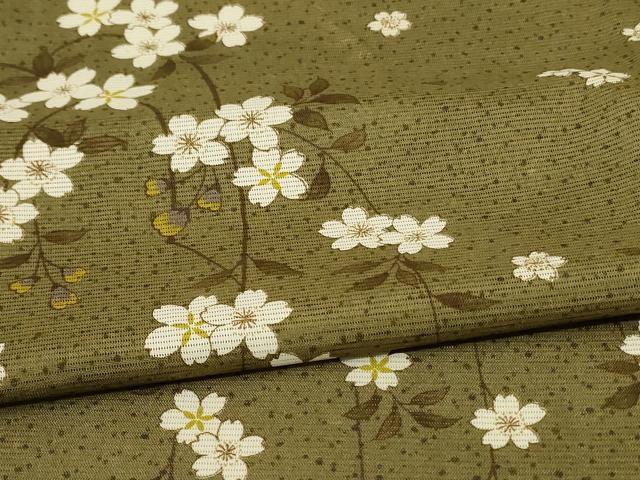 平和屋着物*夏物 訪問着 絽 舞桜文 洗える着物 AABF1572jd