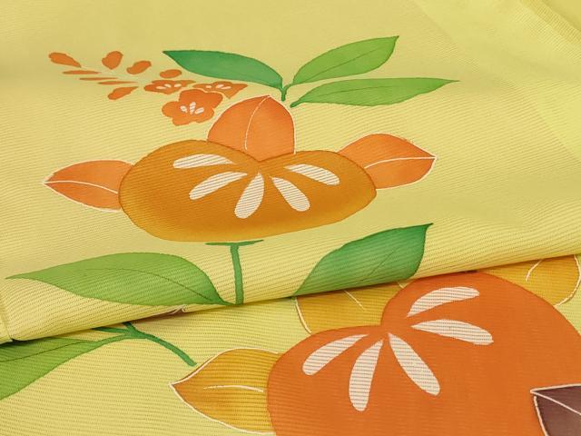平和屋着物*夏物 訪問着 絽 草花文 ロング丈 洗える着物 AABF1574jd