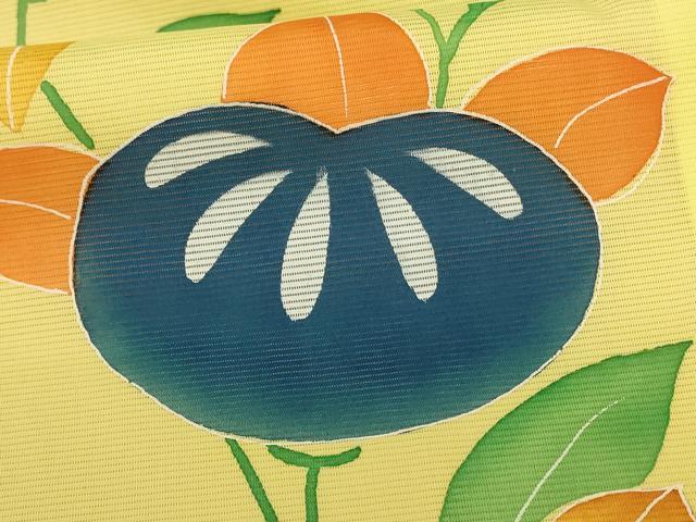 平和屋着物*夏物 訪問着 絽 草花文 ロング丈 洗える着物 AABF1574jd