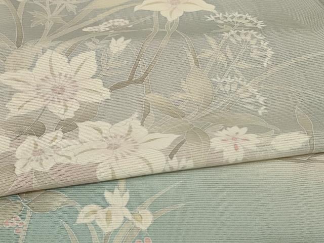 平和屋着物*夏物 訪問着 絽 草花文 暈し染め 正絹 逸品 AABF1588jd