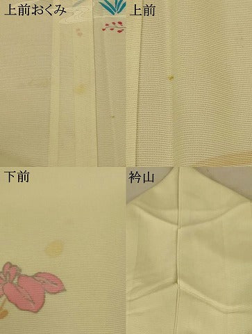 平和屋着物*夏物 訪問着 絽 流水草花文 正絹 逸品 AABF1590jd
