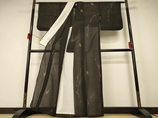 平和屋着物*夏物 小紋 紗 飛鳥文 洗える着物 AABF1594jd