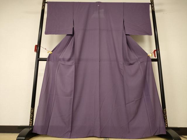 平和屋着物*夏物 色無地 絽 葡萄鼠色 正絹 逸品 AABF1599jd
