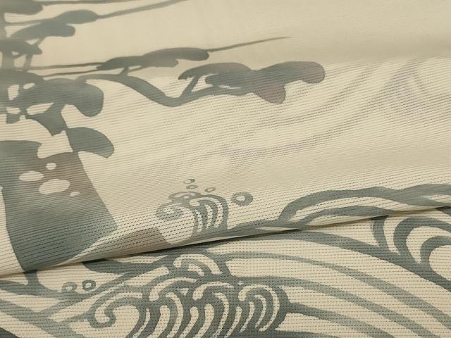 平和屋着物*夏物 訪問着 絽 立波風景文 正絹 逸品 AABF1609jd