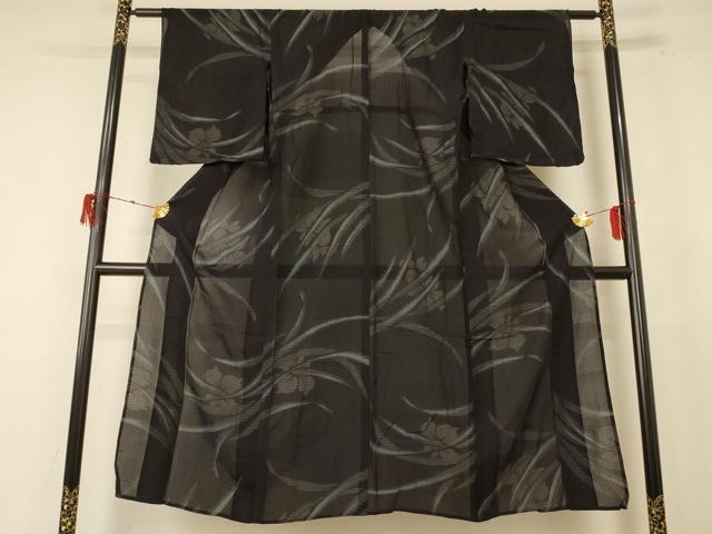 平和屋着物*夏物 紗紬 草花文 正絹 逸品 AABF1617jd