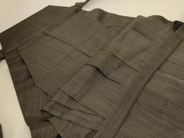 平和屋着物*夏物 男性 馬乗り袴 縞 正絹 逸品 AABF1626jd
