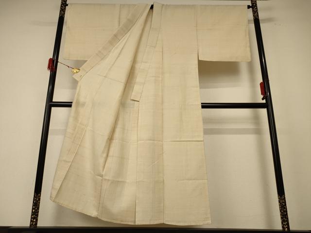 平和屋着物*夏物 男性 生紬 浅黄色 正絹 逸品 AABF1633jd
