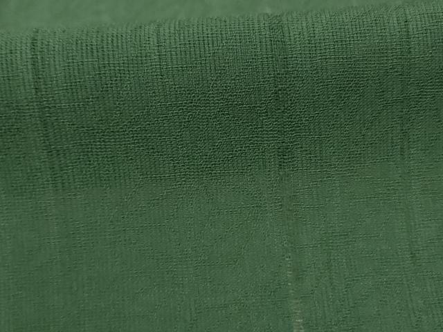 平和屋着物*夏物 色無地 麻の葉紋紗 千歳緑色 正絹 逸品 AABF1636jd