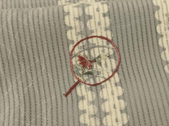 平和屋着物*夏物 訪問着 縦絽 刺繍 団扇花文 正絹 逸品 AABF1673jd