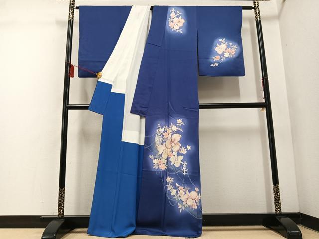 平和屋着物■訪問着 草花文 暈し染め 正絹 逸品 AABF1708ph