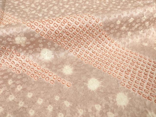 平和屋着物●訪問着 総絞り 斜縞 正絹 逸品 AABF1801ck